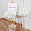 Hortensia Rose blanche de Style européen, 4 pièces, fleurs artificielles, boule de baiser pour centres de Table de mariage, accessoires d'aménagement de Site de fête