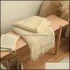 Coperte Coperte Rouge Coperta Er Leisure Sofa Bed End Is Yellow Grey Nordic Modern Simple Weaving Tassel Home Living Room Bdesybag Dhft4
