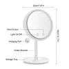 Makeup Brushes 180 Degree Rotation LED Make Mirror With Fan Vanity Three-in-one Lighted Table Home Travel