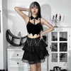 Skirts Vintage Harajuku Skirt Dark Wind Sexy Perspective Lace Gothic Black Punk Mini