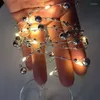 Cordes LED fil de cuivre guirlandes lumineuses à piles perle fée éclairage de vacances pour mariage maison fête décorations de noël