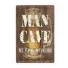 Metal Painting Man Cave Rule Strong Bear Metal Tin Sign Vintage Iron Paintings Decor For Pub Wall Stickers Retro Pub Cafe Plaques Plate Posters T220829