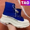 2023 Designer Tread Botas Slick Boots Womens Casual Plataforma de moda Sneaker Boot Triple Black Branco Canvas Royal Blue Magnolia Canvas Luxo Mulheres t￪nis