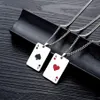 Модное стальное ожерелье Творческое игровую карту сердца и пики любовная подвесная тенденция мужская женская ювелирные изделия T7XB514294V