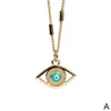 S3170 Золото покрыта красочной эмалью Evil Eye Penden Coolless для женщин Blue Eyes Bracelets