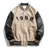 Mensjackor Baseball Leather Jacket Men Portrait Letter Embroid Motorcykel Pu Jacket Mens Overdimensionerade varsity Vintage Bomber Coat Unisex 220830