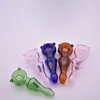 Smoking pipe wholesale snowflake Screen filter Slide glass spoon pipe colorful Cucumber tobacco dry herb pipes