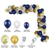 Decorazioni natalizie Ragazzo Battesimo Blu navy Oro metallizzato Palloncino Arco Kit Circoncisione Festa Compleanno Anniversario Decor 220829