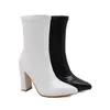 Ankle Boots For Women Fashion New Thick High Heel Pointed Sexy Mid Tube Boots Model 220830