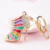 Porte-clés de chaussures à talons hauts en strass, cadeaux de fête en cristal, multicolore, cadeau pour dame, 1222991