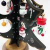Kreatywny DIY Drewniana dekoracja choinki Święte drzewa biurko