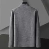 Maglioni da uomo Giacca cardigan in tinta unita da uomo in maglia casual colletto alla coreana cappotto cardigan allentato uomo coreano kaki nero grigio giacca di grandi dimensioni