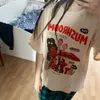 Женская футболка хлопковое материал ретро-абрикосовый гриб милые рубашки O-образовательная летняя женщина футболка 2022 модная уличная одежда Kawaii Одежда