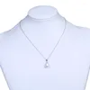 Collane con ciondolo Collana di perle d'acqua dolce bianche dal design alla moda barocca con catena in argento sterling 925