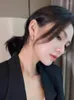 후프 귀걸이 2022 한국어 패션 간단한 지르콘 금속 여성을위한 고딕 걸스 럭셔리 쥬얼리 웨딩 파티 액세서리