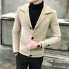 Мужские куртки m-xxl Mens Classic Pea Peat Coter Strim Slim Fit Одиночная зимняя куртка с теплым весом в тяжелом весе с карманами мужской L220830