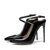 Sandaler Summer Women 2022 Trend Luxury Sexy Thin Heel Shoes Stripper Point Plus Size Buckle High Lady