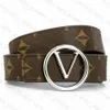 Designer Belts Gold Silver Buckle Flowers Plaid Style for Man Woman Brown Waistband Genuine Cowhide Width 3.4cm