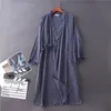 Accappatoio da donna per coppia Accappatoio in crêpe di garza Solido 100% cotone a maniche lunghe con scollo a V Kimono da sposa Sleepwear Plus Size Vestaglia 220830