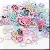 Décorations d'art d'ongle Décorations d'art d'ongle 100Pcs 11Mm Pastel Mixed Hollow Heart Pearls Flatbacks Embellissements Bijoux Autocollant Artisanat Dh4No