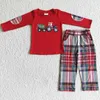 Особые случаи детская дизайнерская одежда для девочек Bell Bottoms Set Christmas Boutique Bab