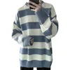 Men's Sweaters Harajuku Striped Men Vintage Clothes Winter Male Korea Style Round Neck Knitted Pullovers Hip Hop Streetwear 220830