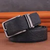 Pasy Wysokiej jakości czarna klamra pinowa Mężczyzna Pasek Moda Full Grain skórzana gorset Casual Ceinture Homme Coffee