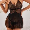 Women's Sleepwear Racy lingerie with a short skirt Sexy eyelash lace Beard beard pajamas267D