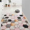 カーペットモダンなシンプルさ六角形の幾何学カットテーブルPVCフロアマット家庭廊下玄関carpet非滑り洗うドア