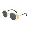 Sunglasses Round Steampunk Men Women Fashion Trendy Metal Glasses Brand Design Vintage Personality Trend Uv400