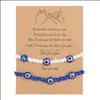 Charm Bracelets Turkish White Blue Evil Eyes Bracelet Sets Lucky Couple Bracelets For Women Colorf Bead Rope Chain Charm Je Newdhbest Dhmvd