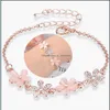 Link Chain Women Flower Link Anklet Bracelets Cat Eye Opal Chain Anklets Fashion Charm Trendy Accessories Bangles Jewel Dhseller2010 Dhckf