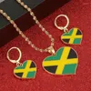 Naszyjniki wiszące jamajka mapa serca narodowa flaga kolczyków biżuteria Jamajskie prezenty