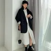 Frauenanzüge Blazer Frauen lose elegante retro koreanische Modeblaser Lady Minimalist Solid Outwear High Street All-Match Double Breasted