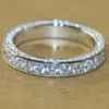 Ins Top Vendre Anneaux De Mariage Simple Bijoux De Mode 925 Sterling Silver Gold Fill Round Cut White Topaz CZ Diamant Pierres Précieuses Eternity Party Femmes Bague De Fiançailles Cadeau