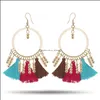 Dangle Lustre Bohème Boucles D'oreilles Fil Perlé Gland Fringe Drop Dangle Cadeaux Pour Les Femmes Bijoux Quotidien 5 Couleur Deliv Dhseller2010 Dh4En