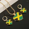 Naszyjniki wiszące jamajka mapa serca narodowa flaga kolczyków biżuteria Jamajskie prezenty