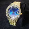 Orologi da polso MISS Orologio da uomo con ghiera grande e diamanti Orologio da uomo con quadrante tondo blu Orologio da polso da uomo di lusso in acciaio inossidabile Orologio al quarzo da uomo