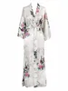 Damen Robe FZSLCYIYI Kimono Sexy Floral Braut Brautjungfer s Frau Blumenparty Hochzeit Lange Nachtwäsche Bademantel 220830