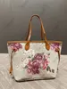 22SS fall for you Never MM Totes bag Women Vintage Maxi Pochette Shoulder Purse Nicolas Ghesquiere Flower Painting 2set cross body275r
