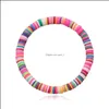 Jelly Glow 12Pcs Soft Clay Surfer African Beads Choker Colorf Jelly Bracelet Elastic Handmade Boho Lightweight For Wome Dhseller2010 Dhg32