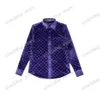 xinxinbuy Uomo Donna Designer magliette Tessuto in velluto manica lunga Streetwear bianco nero blu viola XS-2XL