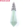 10st Natural Stone 12 Facetterad Pyramid Wicca Pendant Opal Reiki Crystal för att göra halsbandsmycken tillbehör bo917