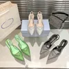 Luxury Brands Sandals Shoes Slide Shoes for Women Crystal-Bellished Setin Mules