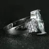 Уважаемые кольца роскошные украшения 925 серебряное серебро с крупным маркизом белый топаз CZ Diamond Gemstones вечеринка вечность Женская обручальная группа Dift Gift