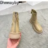 Buty kobiety długie, gęste damskie damskie zamek rycerz płaskie pięta moda kolan botas mujer invierno zimowe buty 220829