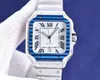 Luxe horloge Men Square Automatisch roestvrij staal klassiek zakelijk waterdichte automatisch wikkeling horloges