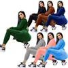 Vrouwen fluwelen trainingspakken Casual tweedelig set Hoodies Velour Coat en Leggings Jogging Suite