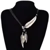 Collana da donna New Fashion Bohemian Girl Alloy Feather Antique Vintage TimeSweater Chain Pendant Jewelry Gifts