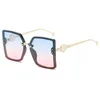 Kadınlar için Büyük Çerçeve Güneş Gözlüğü UV Koruma Lüks Tasarımcı Güneş Gözlükleri Gradyan Lens Gözlükleri Kutu